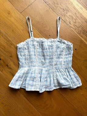 NWOT Universal Threads Lace Smocked Square Neck Blouse